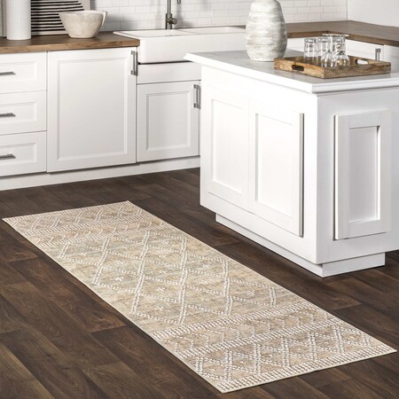 Nuloom na Lattice Spill Proof Machine Washable Area Rug 2ft 6in x 8ft HJTH02A-2608